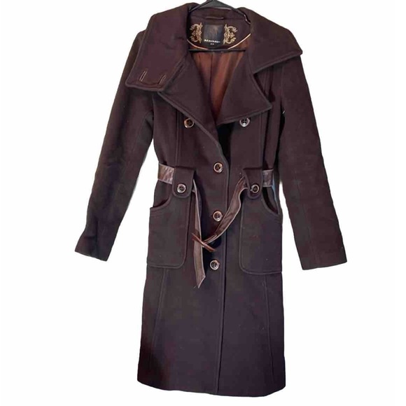 Mackage Women's brown wool Belted Coat  Medium - Picture 1 of 14